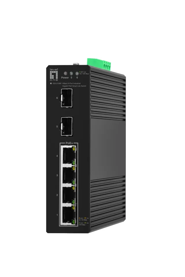 Hilbert IGS-2106P - switch - industrial lite 802.3af/at -40 to 75°C - 6 ports - smart