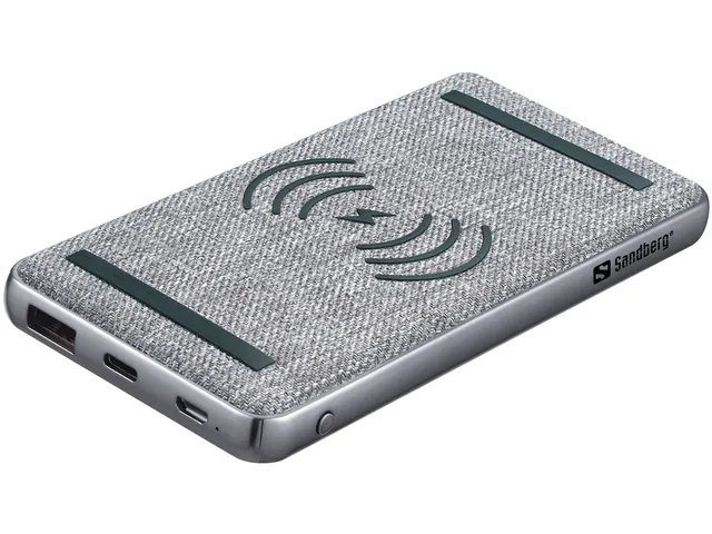 Trådlös powerbank - Li-pol - 10000 mAh - 37 Wh - 3 A - PD, QC 3.0 - 2 utdatakontakter (USB-C, USB) - på kabel: Micro-USB