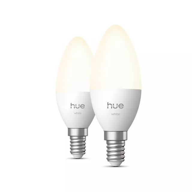 White smart LED-kronljus E14 2-pack