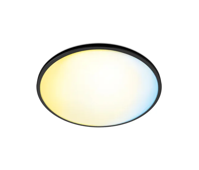 SuperSlim Smart Taklampa Svart, 16W, Tunable White kall-till-varmvitt ljus och dimbar