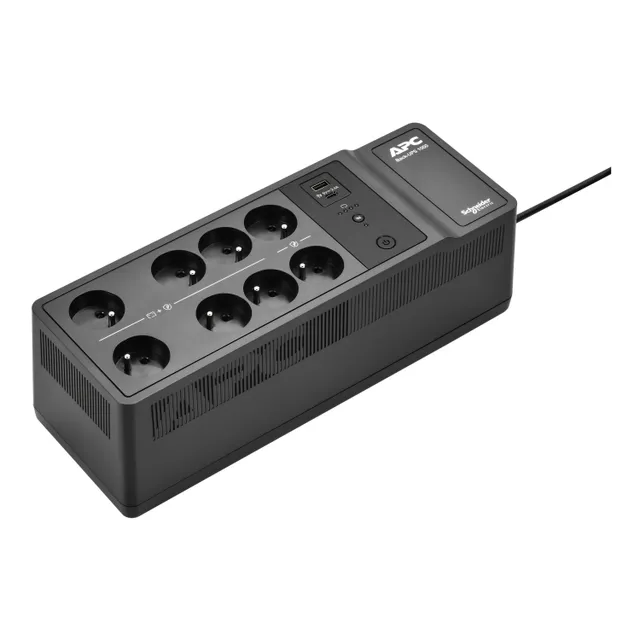 APC Back-UPS BE Series BE1050G2 - UPS (kan monteras på vägg/underlag) - USB-C + USB-A - AC 230 V - 600 watt - 1050 VA - 9 Ah - utgångskontakter: 8 - Frankrike - svart