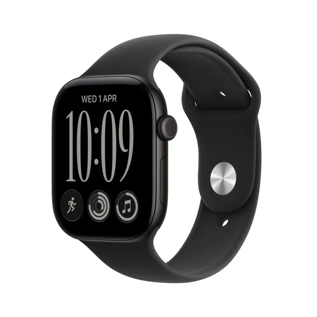 Watch Series 12 GPS + Cellular 42 mm svart aluminium, svart Sportband - S/M