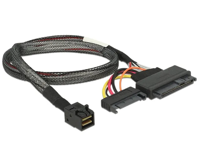 SFF-8643 male > U.2 SFF-8639 female + SATA power, 50cm