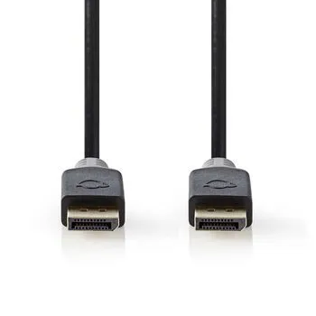 Displayport-kabel | DisplayPort Hane | DisplayPort Hane | 4K@60Hz | Guldplaterad | 2.00 m | Rund | PVC | Antracit | Låda