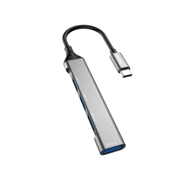 HUB 4in1 USB-C - 4x USB-A (3 x USB2.0 / USB3.0) 6.3cm black (A16T) USB Hub - USB 2.0 - 4 porte - Svart