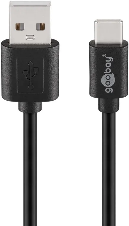 USB-A <-> USB-C - 0.5m - USB 3.0 - Svart