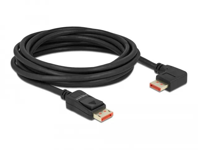 DisplayPort Kabel 1.4 (4k/8k) - Rätvinklad - Svart - 5m