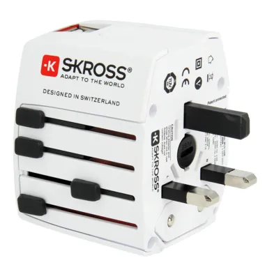 MUV USB Världs-reseadapter, EMEA/US/UK/AU, 2xUSB Typ A ho 5V 2,1A, 100-250V