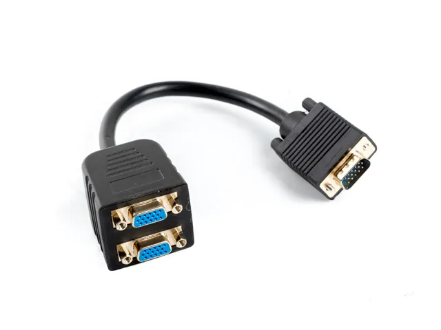 VGA Hane till 2x VGA Hona Adapter 20 cm