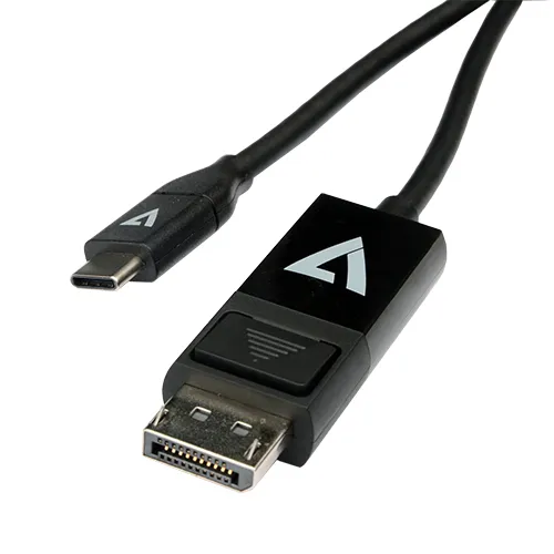 V7 DisplayPort-kabel - USB-C (hane) till DisplayPort (hane) - 2 m - svart
