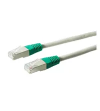 CAT 6 korsad patchkabel, S/FTP (PiMF), grå, grön, 3 m kopparledare (CU), halogenfri kabelhölje (LSZH)
