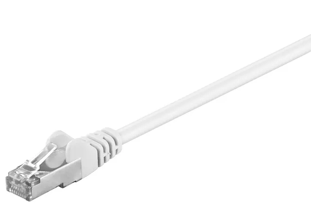 Patchkabel CAT 5e, SF/UTP, vit, 0,25 m kopparklädd aluminiumtråd (CCA)