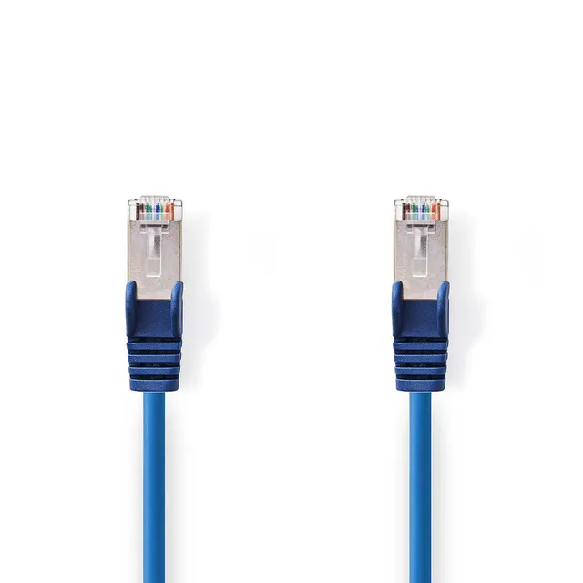 CAT5e nätverkskabel | SF/UTP | RJ45 hane | RJ45 hane | 1.50 m | Rund | PVC | Blå | Kuvert