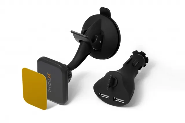 Magnetisk bilhållare för smartphones & surfplattor + Billaddare (TE09)
