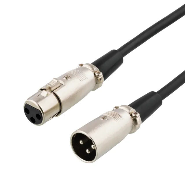 XLR-ljudkabel, 3-pin ha - 3-pin ho, 20m, svart