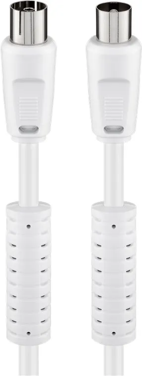 Antennkabel med ferrit (80 dB), dubbelskärmad koaxial-plugg > koaxial-plugg (helt skärmad), 7.5 m