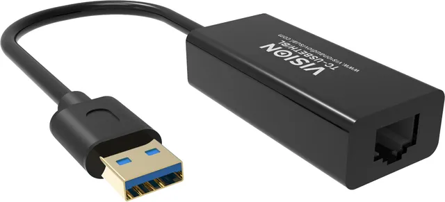 TC-USBETH/BL - Nätverksadapter - USB 2.0 - Gigabit Ethernet x 1 - svart
