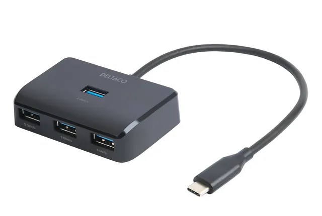 USB-C Dockningsstation med 4 Portar - Svart