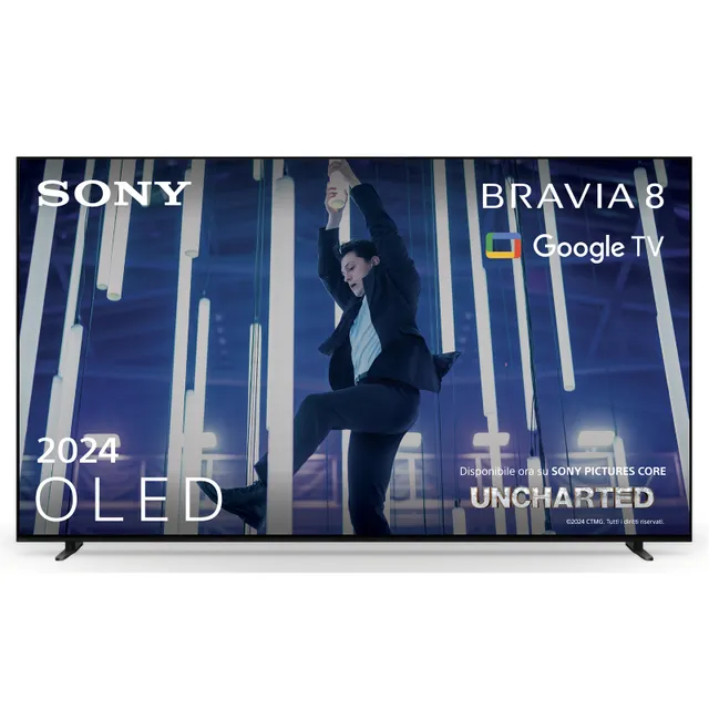 Bravia 8 K-77XR80 - 77 Diagonal klass (76.7 visbar) OLED-TV - Smart TV - Google TV - 4K UHD (2160p) 3840 x 2160 - HDR - self-lit OLED - mörkt silver, vibrationsfinish