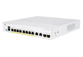 Business 350 Series 350-8FP-2G - Switch - L3 - Administrerad - 8 x 10/100/1000 (PoE+) + 2 x kombination Gigabit Ethernet/Gigabit SFP - rackmonte