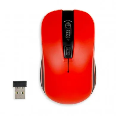 LORIINI RED - mouse - 2.4 GHz - black red - Mouse - Optic - 3 knappar - Röd