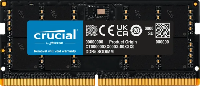 - DDR5 - modul - 32 GB - SO DIMM 262-pin - 4800 MHz / PC5-38400 - CL40 - 1.1 V - ej buffrad - icke ECC