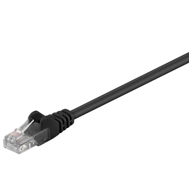 Patchkabel CAT 5e, U/UTP, svart, 0,25 m kopparklädd aluminiumtråd (CCA)