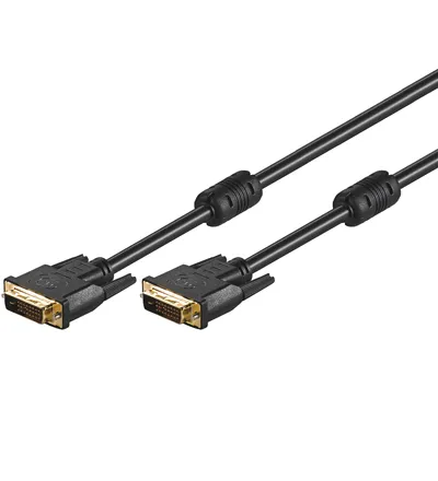 DVI-D Full HD-kabel Dual Link, Guldpläterad DVI-D-kontakt Dual Link (24 + 1 pin) > DVI-D-kontakt Dual Link (24 + 1 pin), 1.8 m