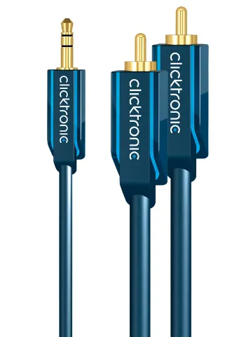 3,5 mm AUX till RCA-adapterkabel, stereo Premiumkabel | 1x 3,5 mm jackkontakt 2x cinchkontakt | 1,0 m | OFC innerledare