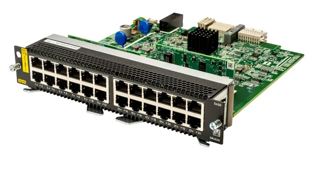 HPE Aruba Networking CX 5420 24p 10M/100M/1G Class4 PoE Module - Switch - L3 - Administrerad - 24 x 10/100/1000 (PoE Class 4) - främre till bakre luft