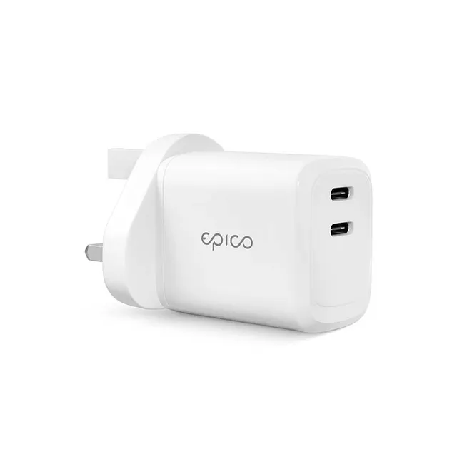 45W Dual Charger with UK plug - white