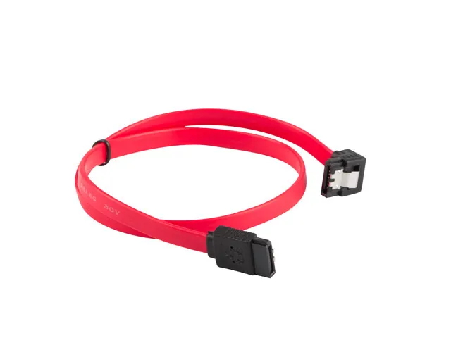 SATA 3 Vinklad 6GB/S 30cm Metallklämmor Röd