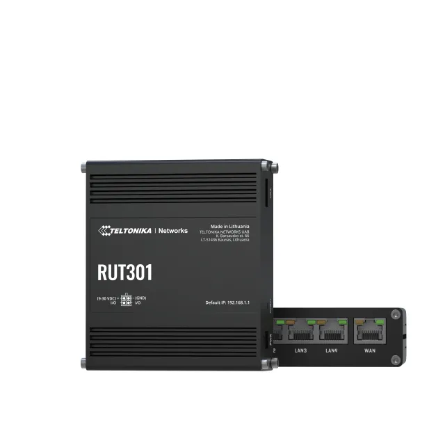 RUT301 Industrial Ethernet Router (RUT301000000 / Standard package with EU PSU) - Router