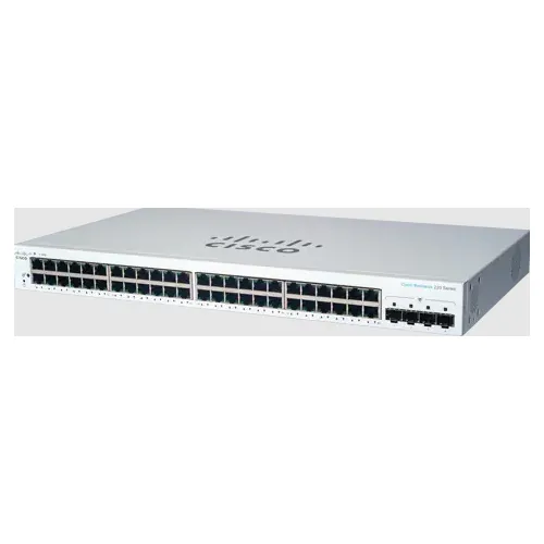 Business 220 Series CBS220-48T-4G - Switch - smart - 48 x 10/100/1000 + 4 x gigabit SFP (upplänk) - rackmonterbar - återanvänd