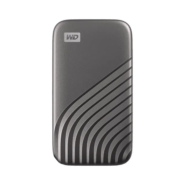 WD My Passport SSD WDBAGF0010BGY - SSD - krypterat - 1 TB - extern (portabel) - USB 3.2 Gen 2 (USB-C kontakt) - 256 bitars AES - rymdgrå