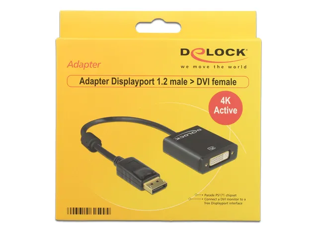 Adapter Displayport 1.2 male > DVI female 4K Active black