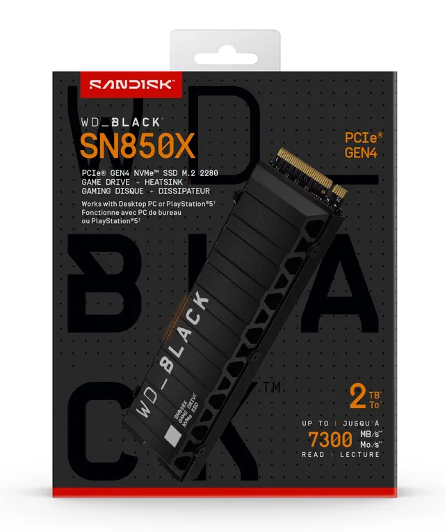 BLACK SN850X 2TB NVMe SSD Game Heatsink