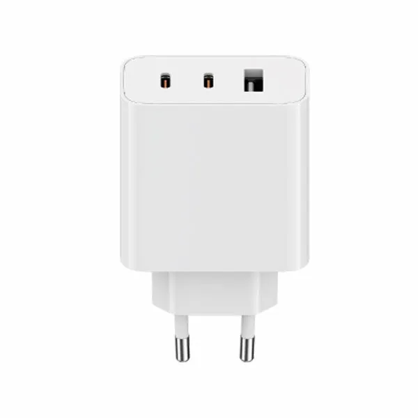 67W GaN USB-laddare 2C1A (2xUSB-A + USB-C) - Vit