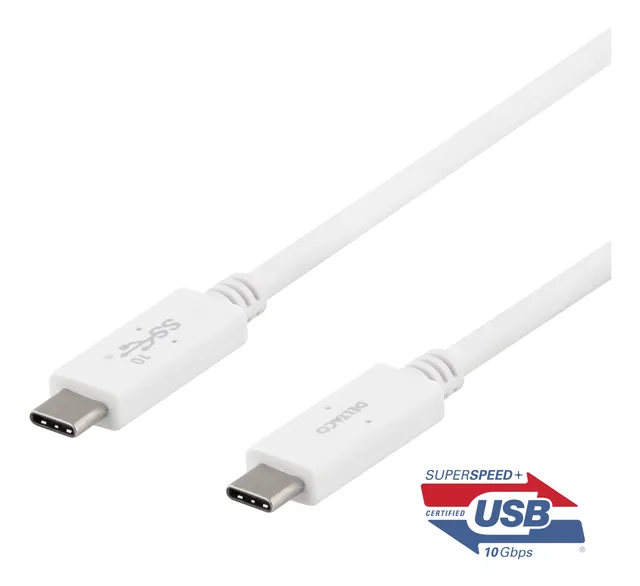 USB-C till USB-C-kabel, 0,5m, 10Gbps, 100W 5A, USB 3.1 Gen 2,