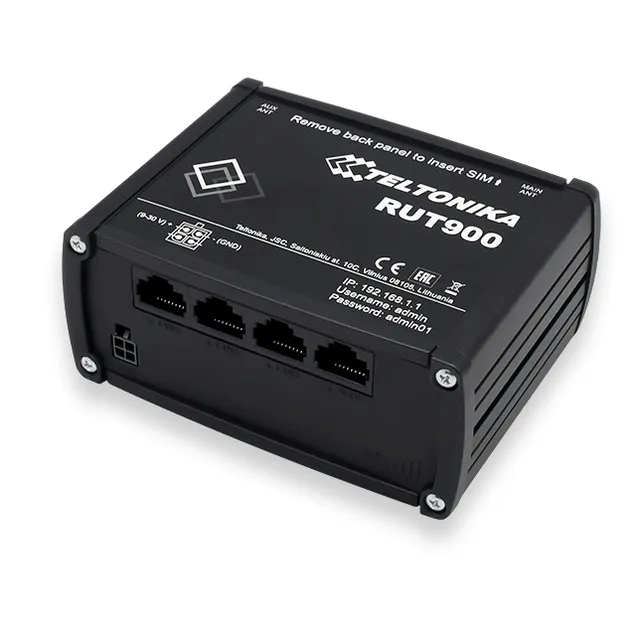 RUT901 - Trådlös router 3-ports-switch - PPP 2,4 GHz - DIN-skenmonterbar