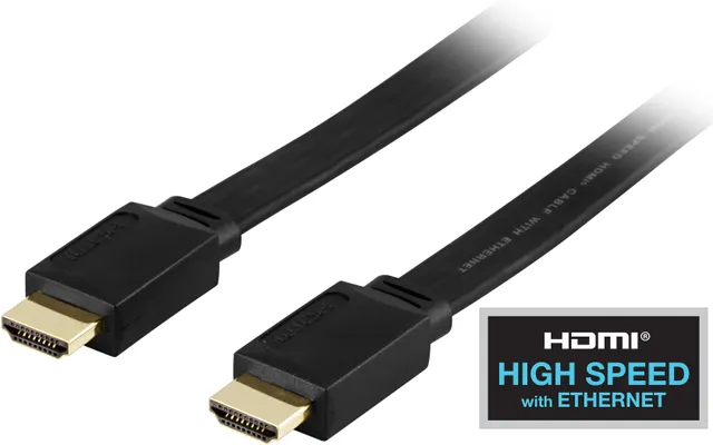 HDMI kabel - Flat - 2m - Svart