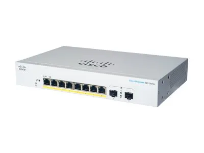 Business 220 Series CBS220-8P-E-2G - Switch - smart - 8 x 10/100/1000 (PoE+) + 2 x gigabit SFP (upplänk) - rackmonterbar - PoE+ (67 W)