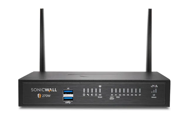 SonicWall TZ270W - Advanced Edition - säkerhetsfunktion - 1GbE - Wi-Fi 5 - 2.4 GHz, 5 GHz - SonicWall säkerhetsuppgradering, plusprogram (2 år) - skri
