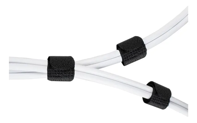 Kardborrband 18cm Svart 10-pack