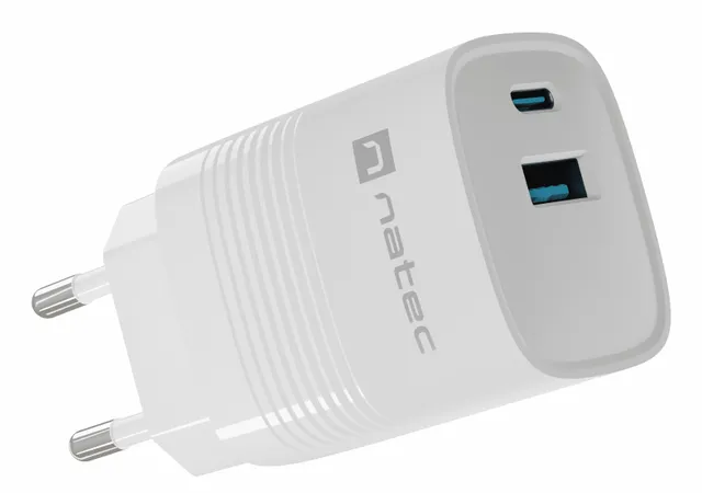 Ribera GaN USB-laddare - USB-A & USB-C - 30W - Vit