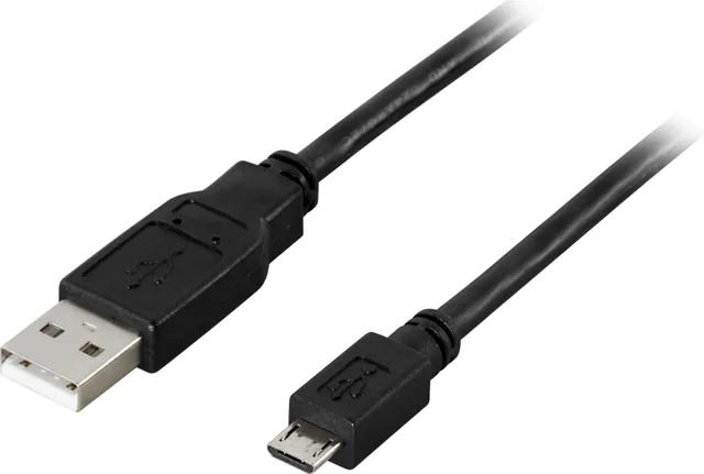 USB 2.0 kabel Typ A ha - Typ Micro B ha - 2m - Svart