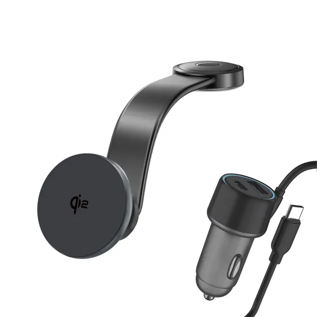 Qi2 Car Charging Set - Grey