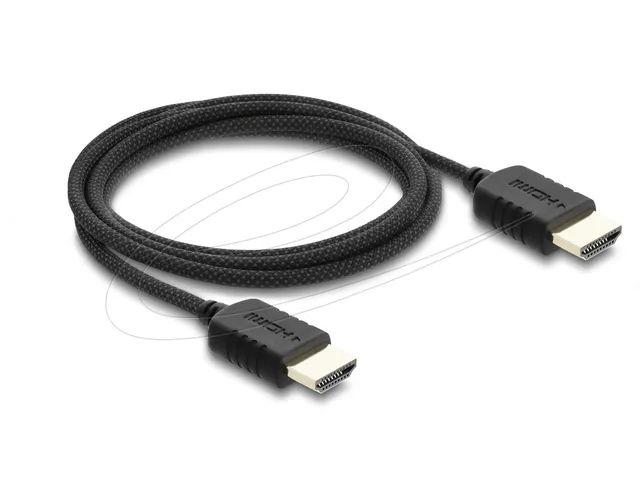 DeLOCK High Speed - HDMI-kabel - HDMI hane till HDMI hane - 2 m - tredubbelt skärmad koaxial - svart - 8K60 Hz (7680 x 4320) stöd, 5K120 Hz (5120 x 2880) stöd, 4K240 Hz (3840 x 2160) stöd, eARC, bandbredd 48 Gbps
