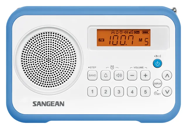 Pr-D18 Fm-radio med digital Tuner - vit/blå