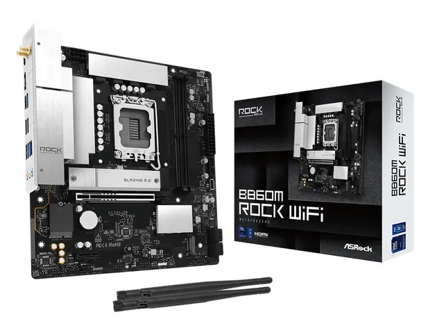 B860M Rock WiFi Moderkort - Intel B860 - Intel LGA1851 - DDR5 RAM - Micro-ATX